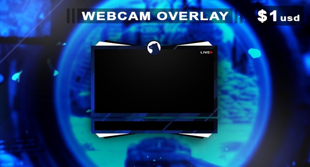 Blue Glare - Webcam Overlay Premade (Face Cam)