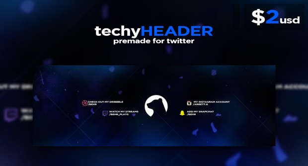 Techy Premade Header