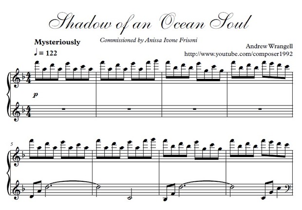 Shadow of an Ocean Soul - Piano Sheet Music