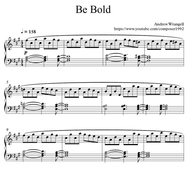 Be Bold by Andrew Wrangell - Sheet Music & Mp3s