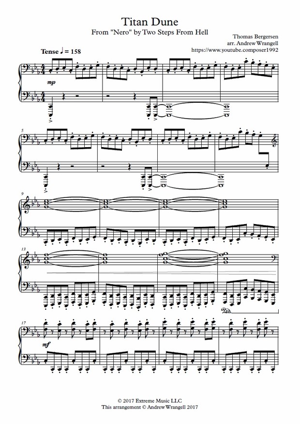 Titan Dune Piano Sheet Music (Two Steps From Hell)