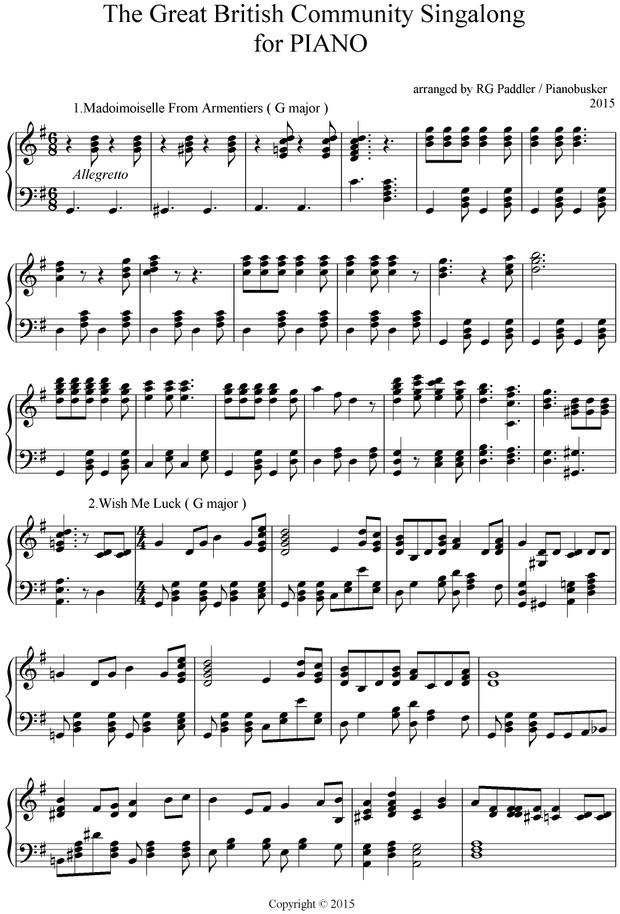 Sheet Music - The Great British Community Singalong - Piano