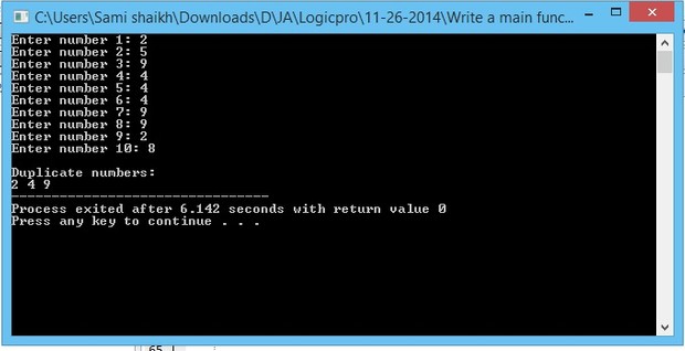 Write a main function to input a 20 integers Solution