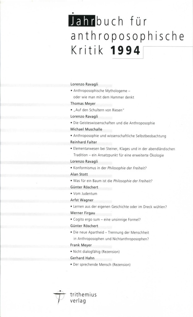 Jahrbuch für anthroposophische Kritik 1994