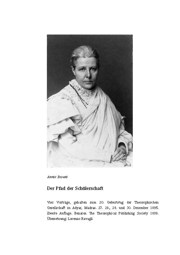 Annie Besant - Der Pfad der Schülerschaft
