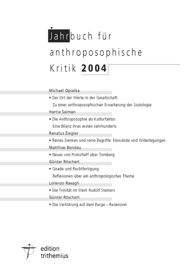 Jahrbuch für anthroposophische Kritik 2004