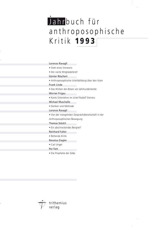 Jahrbuch für anthroposophische Kritik 1993