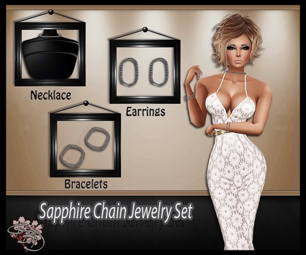 Sapphire Chains Jewelry Mesh Set