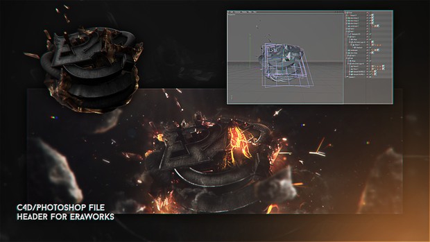 eRaHeader PSD/C4D File. -w/ NEW CC's