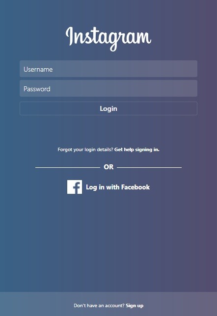 Instagram App-Like Login Page v2