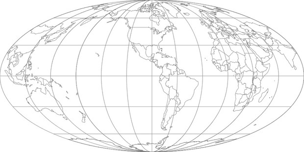 World Map-Mollweide Projection