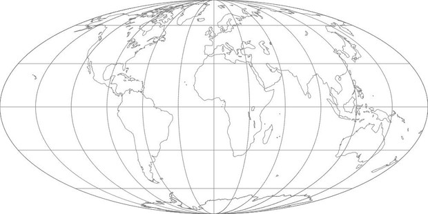 World Map-Mollweide Projection