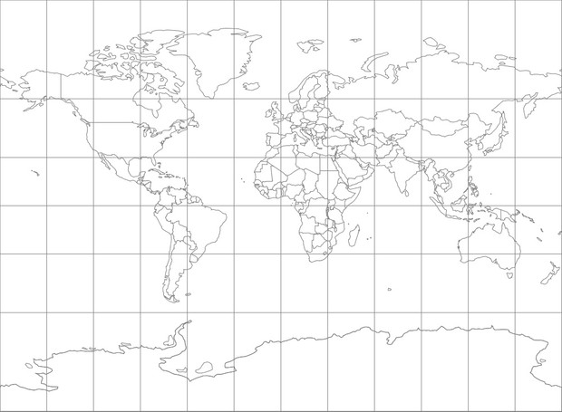 World Map-Miller Cylindrical Projection
