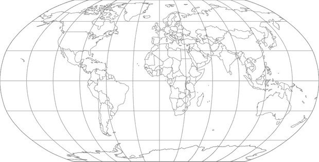 World Map-Robinson Projection