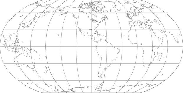 World Map-Robinson Projection