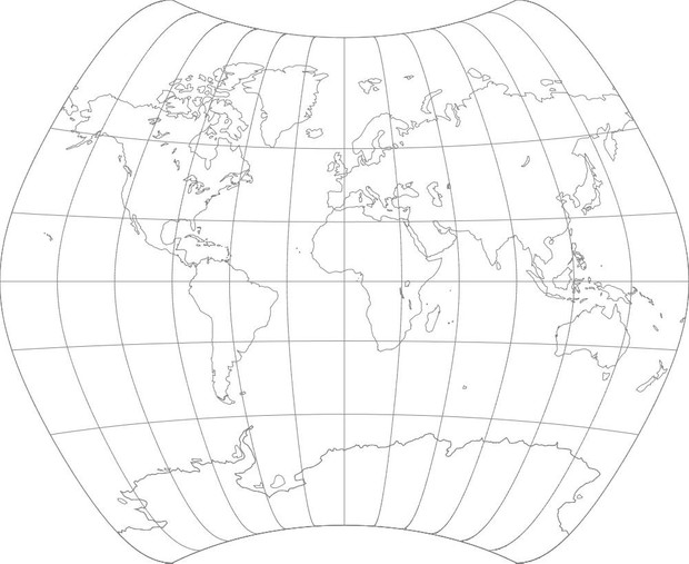 World Map-Larrivee Projection
