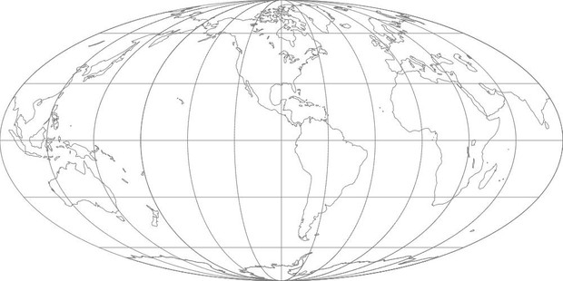 World Map-Mollweide Projection