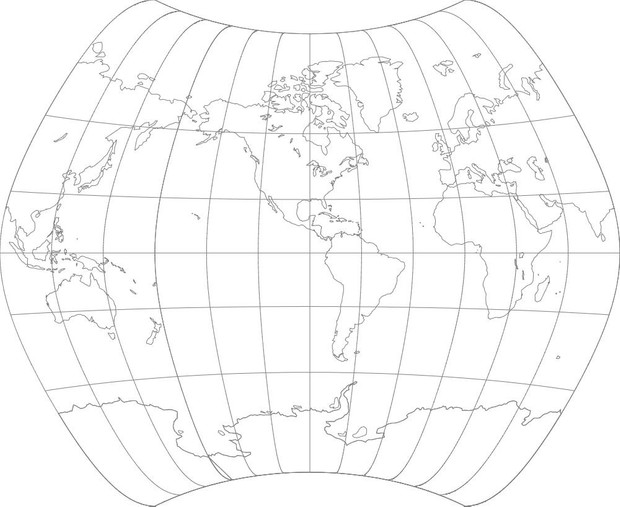 World Map-Larrivee Projection