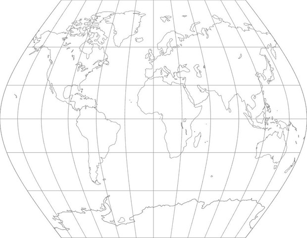 World Map-Ginzburg VIII Projection