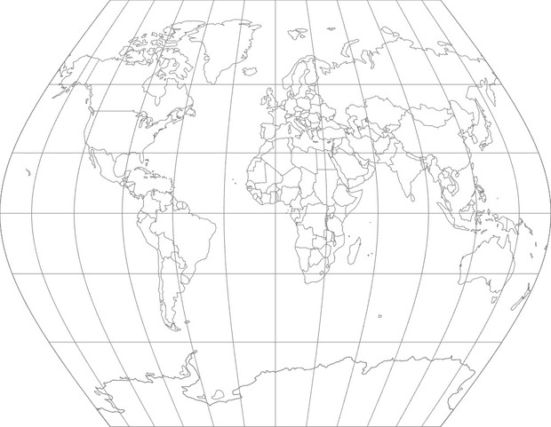 World Map-Ginzburg VIII Projection