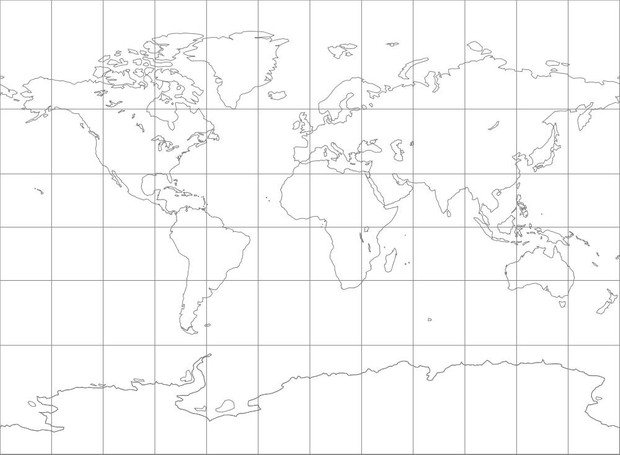 World Map-Miller Cylindrical Projection
