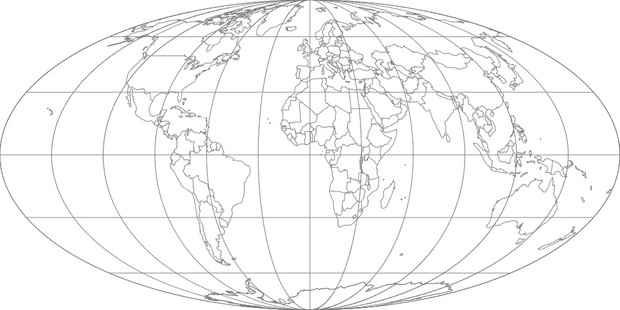 World Map-Mollweide Projection