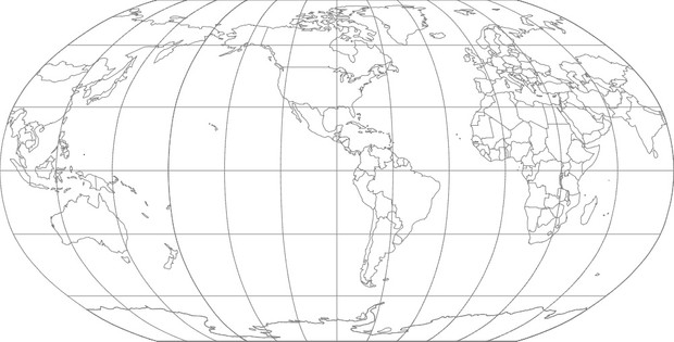 World Map-Robinson Projection