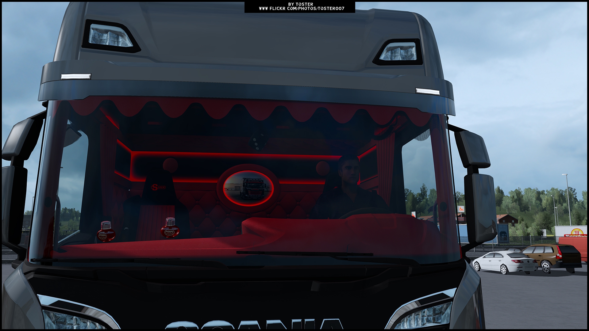 Interior Scania S Next Gen Red and Black ETS 2 - TosteR007 Custom