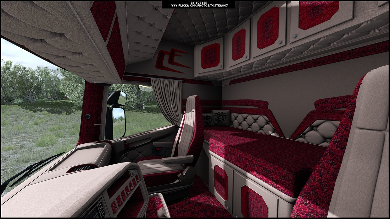 Interior Scania Rjl Red Holland Ets 2