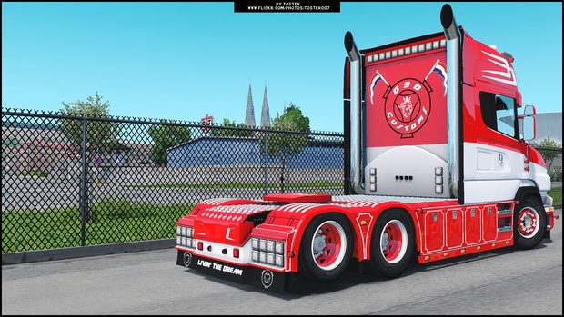 Scania V8 T Red Custom ETS 2 + Trailer