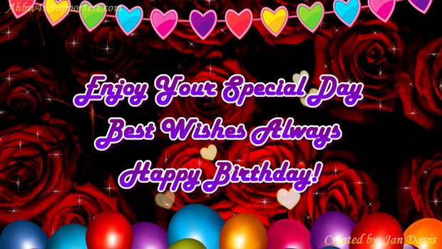 Red roses happy birthday wishes