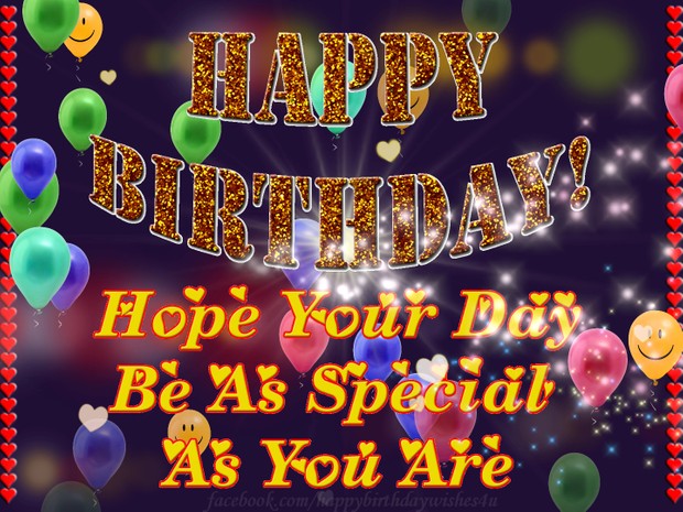 Beautiful Happy Birthday Words in Glitter greeting