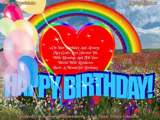 Rainbow Heart Hbday Wishes