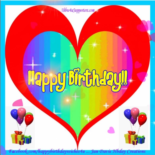 Rainbow Heart Hbday Wishes