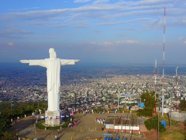 breathless drone shot of cristo rey cali colombia