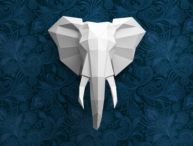 La plantilla 2d de la cabeza de elefante (La instrucción en español)
