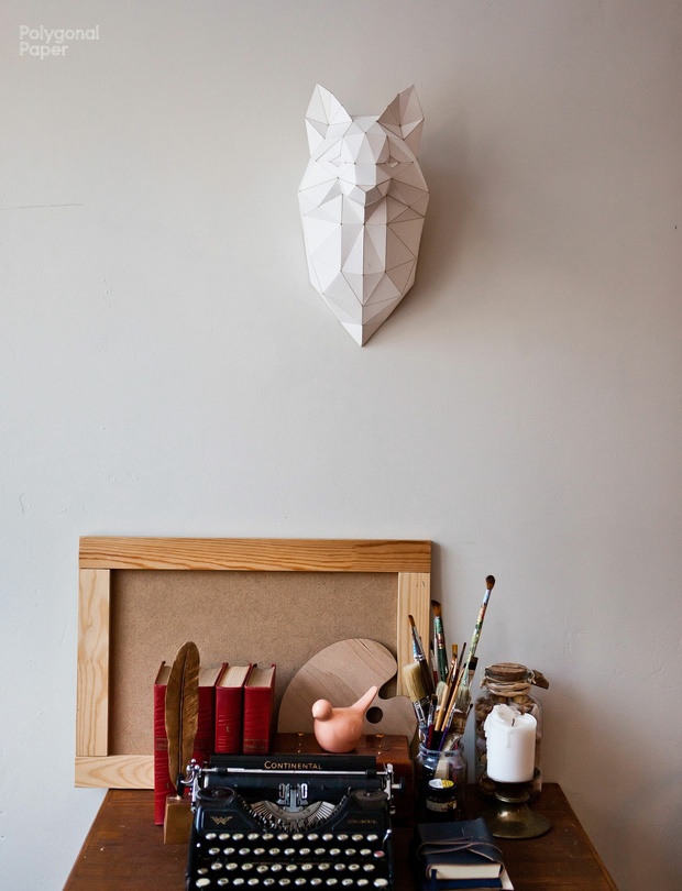 2D Paper Fox Head Template ENG/RUS/FRA