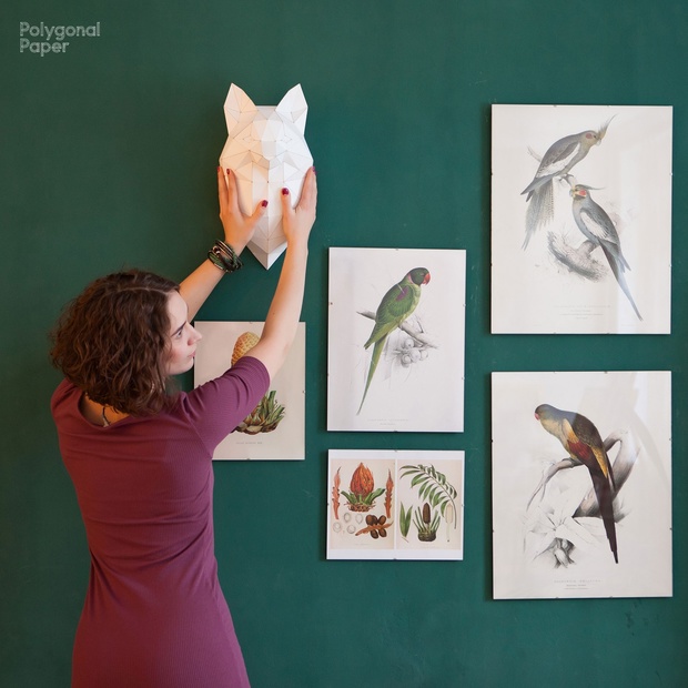2D Paper Fox Head Template ENG/RUS/FRA