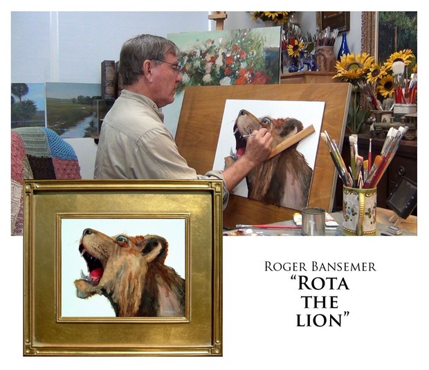 Rota the Lion - Painting demonstration by Roger Bansemer