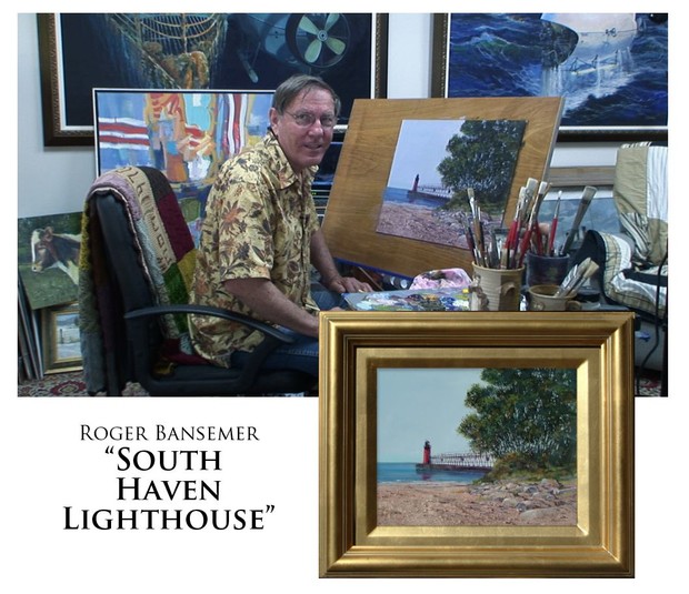South Haven Lighthouse - Painting demonstration by Roger Bansemer