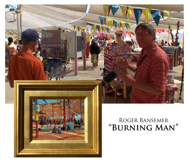 Burning Man at Center Camp - Painting demonstration by Roger Bansemer