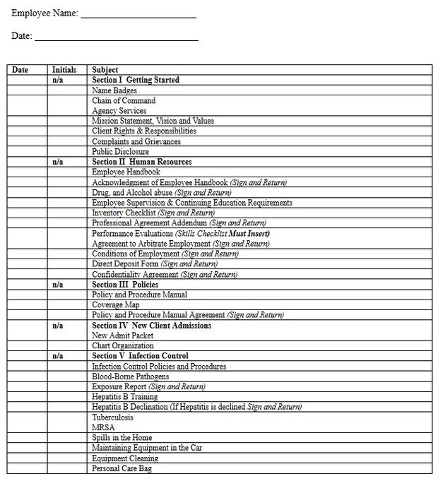 Human Resources Documents (Download)