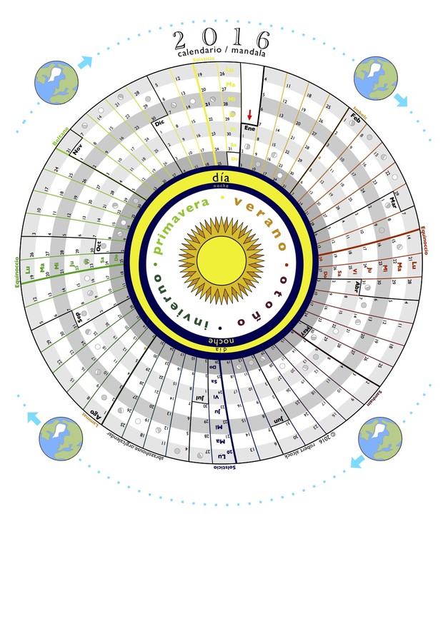 2016 Circular Calendar celebrating natural cycles