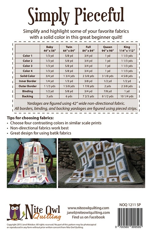 Simply Pieceful Quilt Pattern