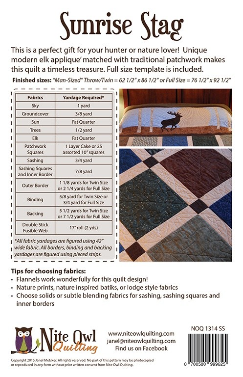 Sunrise Stag Quilt Pattern