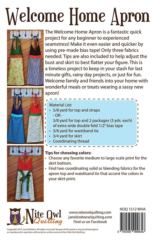 Welcome Home Apron Pattern