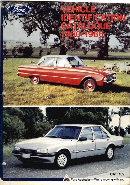 FORD Falcon Vehicle Identification Information for Australian Ford cars 1960 - 1986