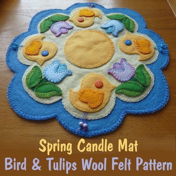 Spring Candle Mat Applique PDF Pattern CraftyMarie