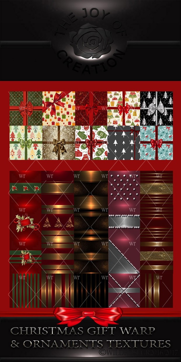 CHRISTMAS GIFT WARP & ORNAMENTS TEXTURES