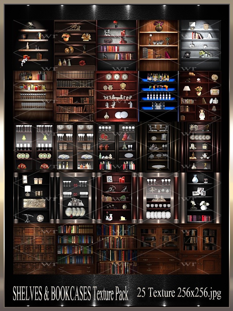 ~ SHELVES &amp; BOOKCASES IMVU TEXTURE PACK ~ - WildRoseGr